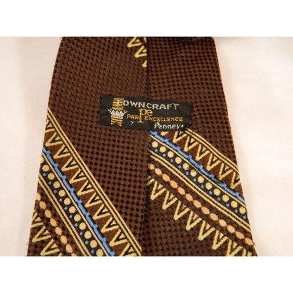 Wide Brown Vintage Tie, Dark Brown Towncraft Par Excellence, Penneys Tie - Picture 3 of 7